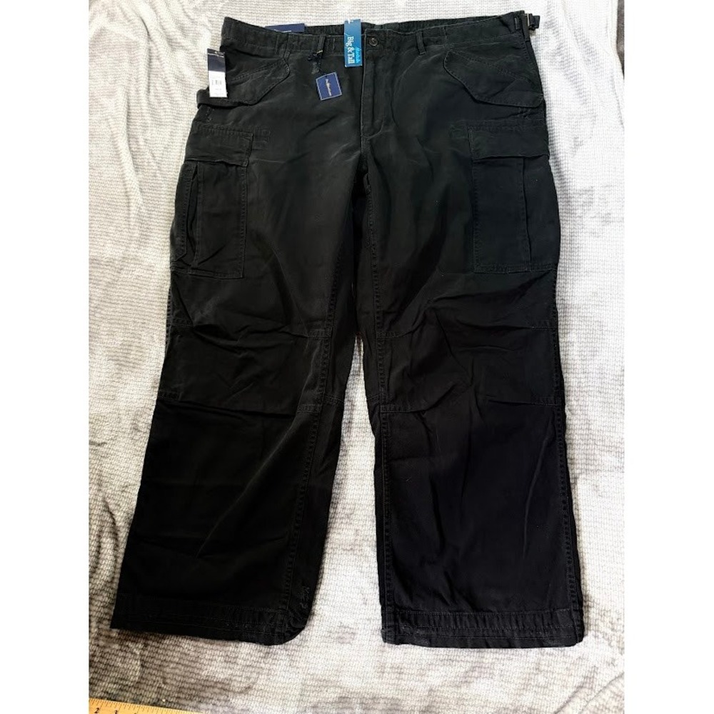 Polo Ralph Lauren Mens Big & Tall Cargo Pants Black Cotton‎ 44x30 NWT